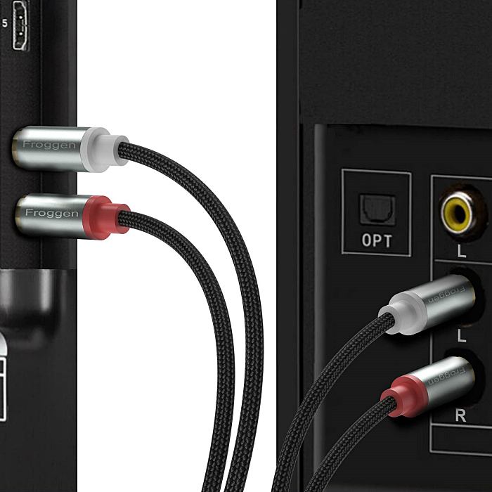 FROGGEN Dual 2RCA-2RCA Audio cable 1.3 meters - Cabo áudio hi-fi - 0718134978675_2
