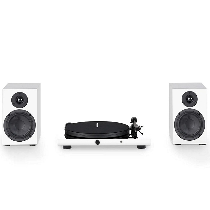 PRO-JECT Juke Box E HiFi Set - Sistema branco de gira-discos com colunas - 9120071656386