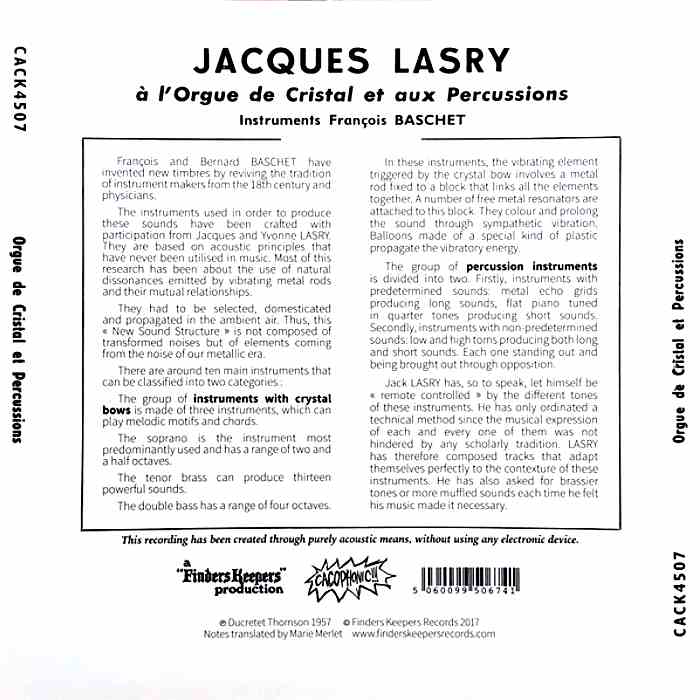 LASRY-BASCHET - Les Nouvelles Structures Sonores - 7'' EP - CACK4507_2
