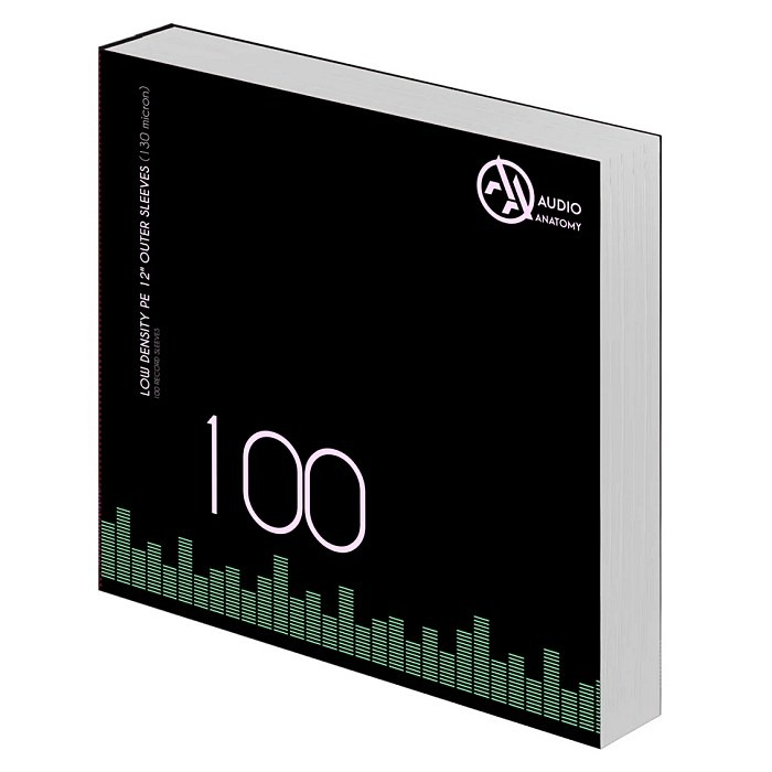 AUDIO ANATOMY Low Density PE 12'' Outer Sleeves (130 Micron) - 100 record sleeves - AC029AA