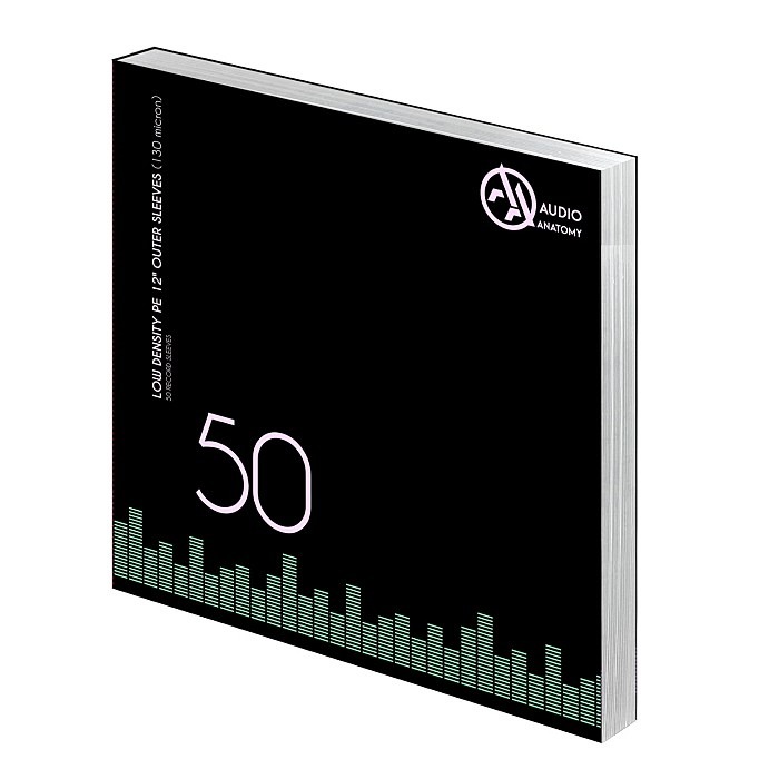 AUDIO ANATOMY Low Density PE 12'' Outer Sleeves (130 Micron) - 50 record sleeves - AC028AA