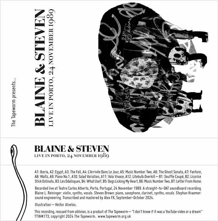 BLAINE L. REININGER & STEVEN BROWN - Blaine & Steven Live in Porto, 24 November 1989 - K7 limited - TTW#173_2